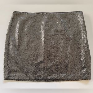 GAP Charcoal Silver Sequin Party Mini Skirt. Size 4